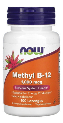 Vitamina B12 Metilcobalamina Vegana 1000mcg - 100 Lozenges Sabor Without flavor