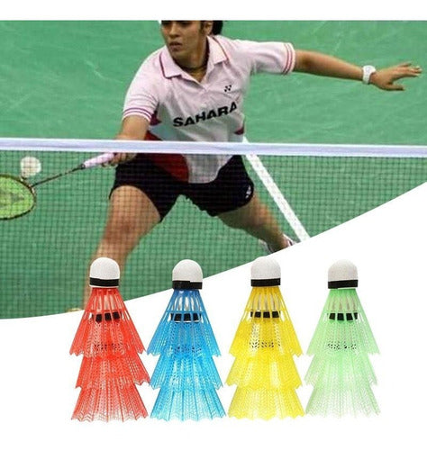 Peteca Bola Badminton Color Com 24 Peças