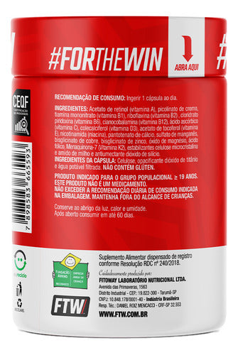 Multi Vitaminas e Minerais Pote 60 Cápsulas - FTW