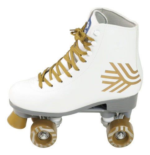 Patins Bel Quad- Retro Top Branco-dourado Tam. 36
