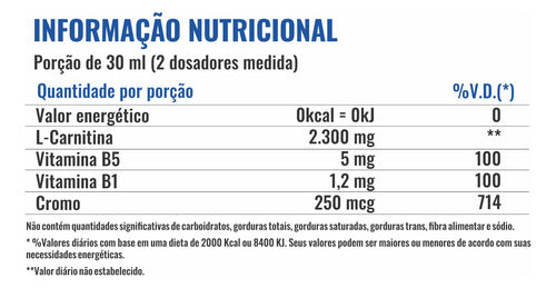 Suplemento em Líquido L-carnitina 2300 com Chromium com Picolinato de Cromo Sabor Açaí com Guaraná em Garrafa de 480ml Profit Labs