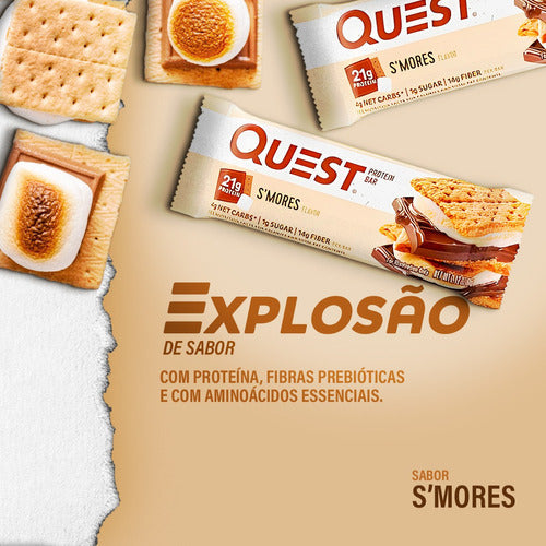 Barra De Proteína Quest Protein Bar Sabor Smores 12 Un Sabor S'mores