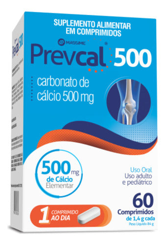 Prevcal 500mg Carbonato De Cálcio 60cpr - Cálcio Elementar