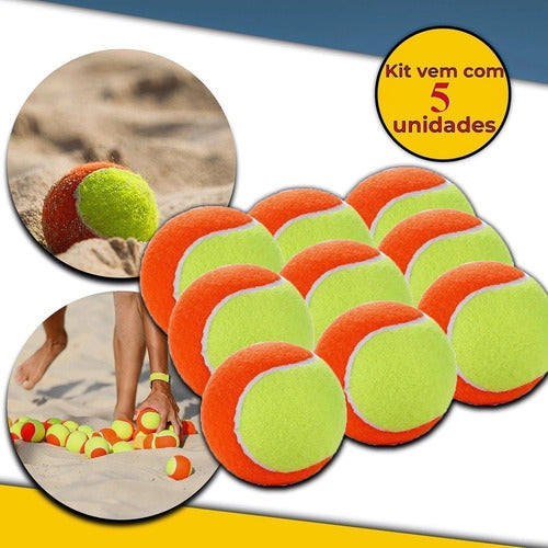 Kit 5 Pcs Bola Beach Tennis Bolinha Tênis Praia Quick Shot