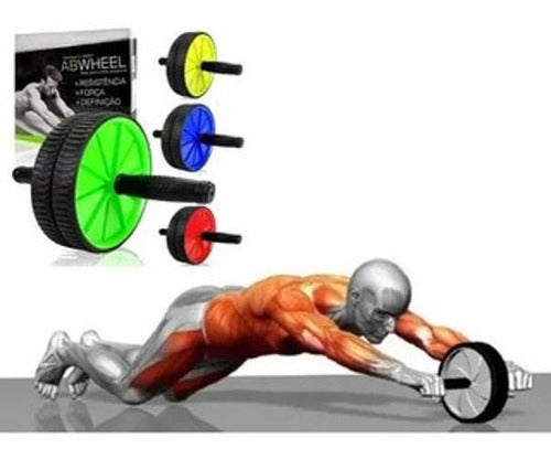 Rodinha MBFit roda abdominal dupla reforçada profissional fitness