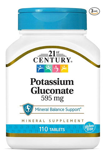 Gluconato De Potássio 110 Tabletes 595 Mg - 21st Century Eua