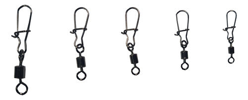 Kit 210 Snap Destorcedor Com Girador Engate Rápido Pesca + Caixa