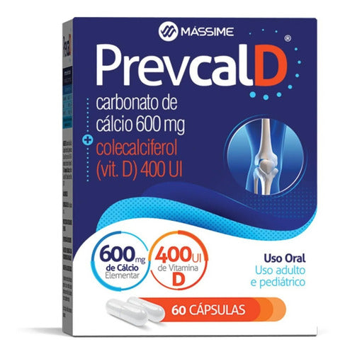 Kit x2 Prevcal D Massime 600mg Calcio 400ui Vit D com 60 Cpr Sem Sabor