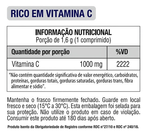 Vitamina C 1.000 Mg Vitgold 100 Compr