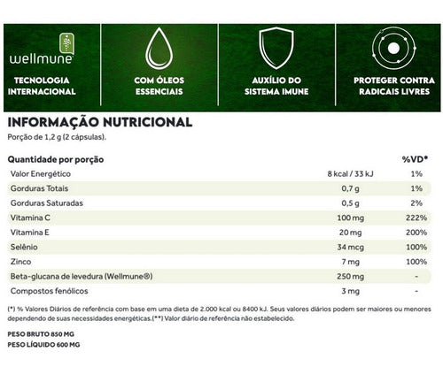 Immune Essential Guard Puravida 60caps, Mult. Vit. Imunidade Sabor Neutro