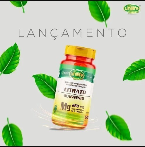 Magnésio Citrato Unilife 60 cápsulas Sabor Sem sabor