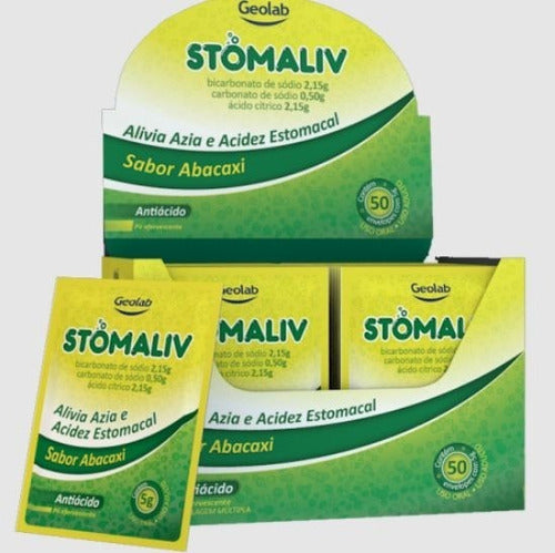 Caixa Stomaliv Com 50 Env Alivia Azia Má Digestão (eno)