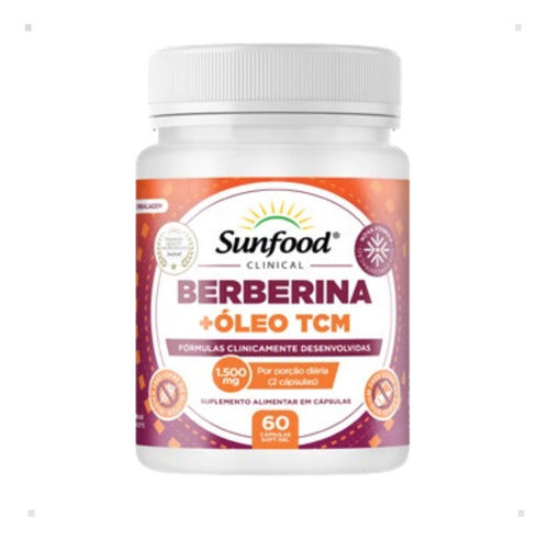 Berberina Hcl + Oleo Tcm 1500mg Softgel Sunfood Sabor Sem Sabor