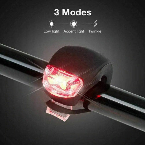 Sinalizador Led Duplo Modelo Sapinho Bike Kit 02 Unidades Cor Preto
