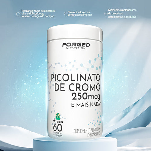 Picolinato De Cromo 250mcg 60 Vegan Caps Forged Nutrition Sem sabor