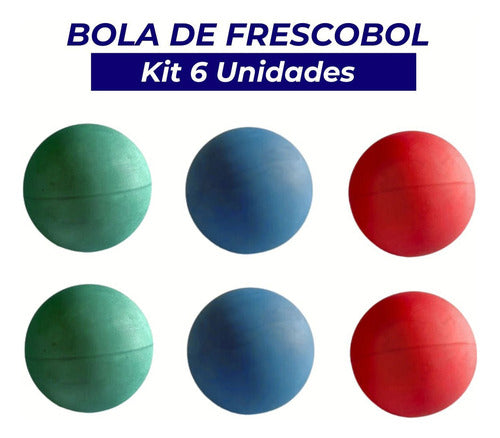 Bola Frescobol N° 3 Borracha Bolinha Kit Com 6 Unidades
