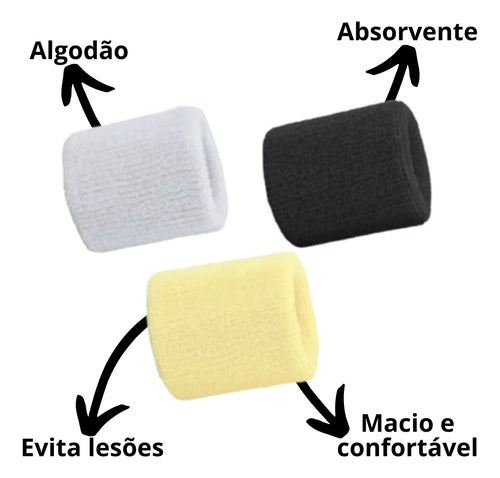 Munhequeira De Pulso Confortavel Esportiva Lavavel Unissex