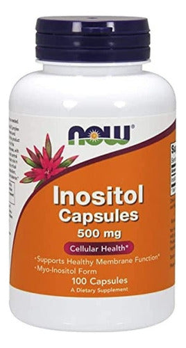 Inositol 500mg Now Foods Metabólico Myo Inositol Form 100 Cápsulas Sabor Sem sabor Original