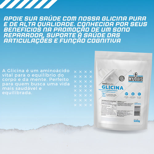 Glicina 100% Pura Suplemento Em Pó 500g Myódis