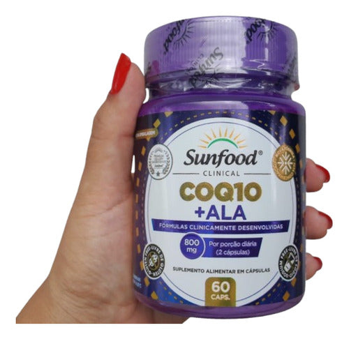 Coenzima Q10 + Ácido Alfa Lipóico 800mg 60 Cápsulas Sunfood
