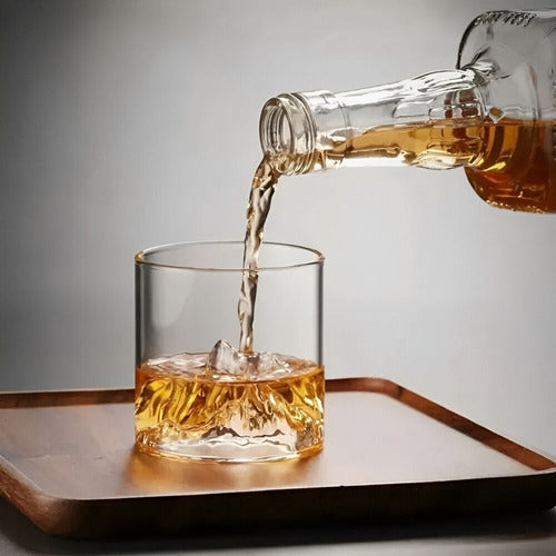 Kit 4 Copos De Vidro Borossilicato Montanha Whisky - 300ml