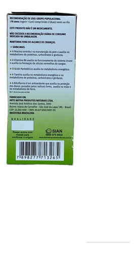 Polivitaminico Vitaminas Complexo B 100 Comprimidos Arte Nativa