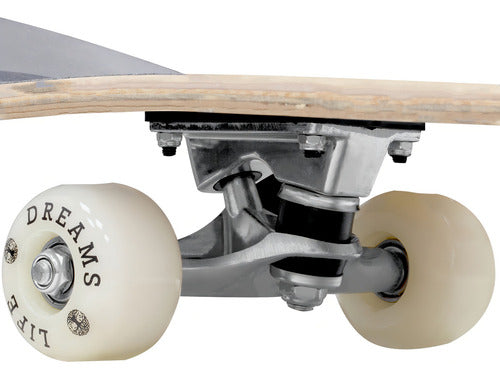 Skate Montado Completo Street Semi Profissional PRO-1 Maple Azul Astronauta 100KG Life Dreams