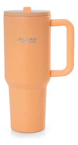 Copo Térmico Com Canudo Inox Noah Pessego 1200ml Alma Genius