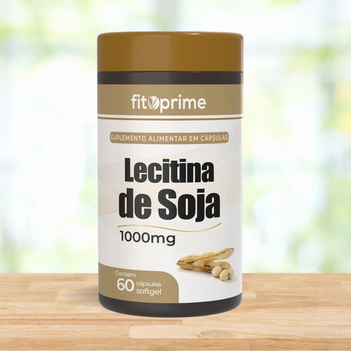 Lecitina De Soja 1000mg 60 Cápsulas Fitoprime Sabor Sem sabor