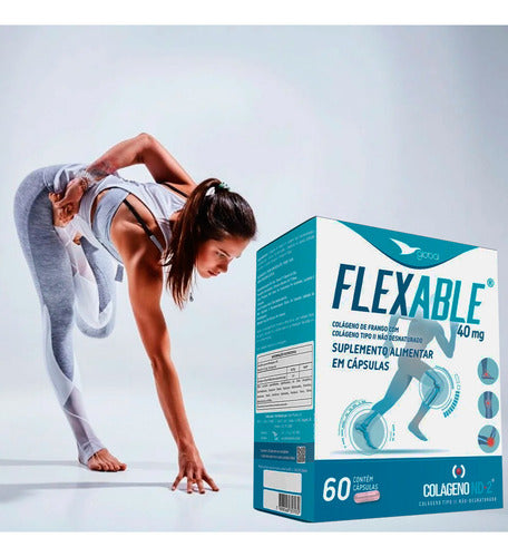 Kit 3 Colágeno Tipo 2 Flexable Global Suplementos 60 Caps