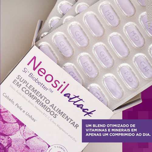 Neosil Attack Cabelo, Pele E Unhas 90 Comprimidos Sabor Sem sabor