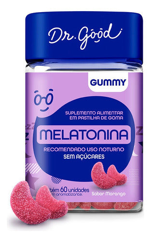 Melatonina Dr Good Suplemento Sabor Morango 60 Gomas