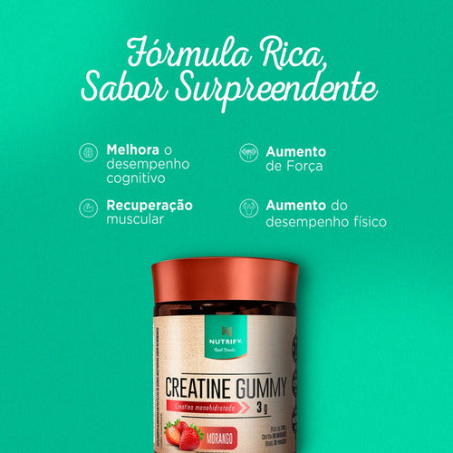 Creatina Monohidrata Creatine Gummy Nutrify Morango 60 unidades
