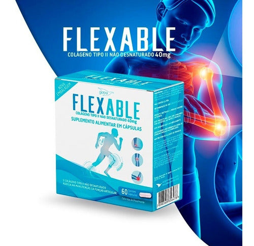 Global Suplementos Colágeno Tipo Il Não Desnaturado 60caps Flexable Sem Sabor