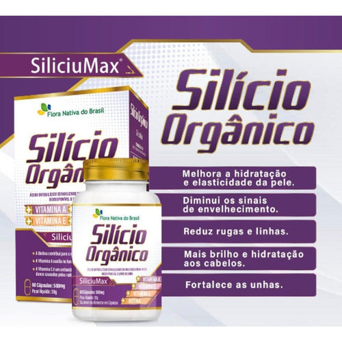 Silício Orgânico E Vitaminas 60 Cápsulas Flora Nativa