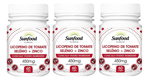 Kit 2 Un Licopeno De Tomate Selênio + Zinco 500mg - Sunfood Sabor Sem Sabor