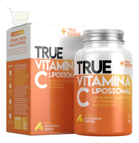 True Vitamina C Lipossomal 180 Cápsulas - True Source Sabor Sem sabor