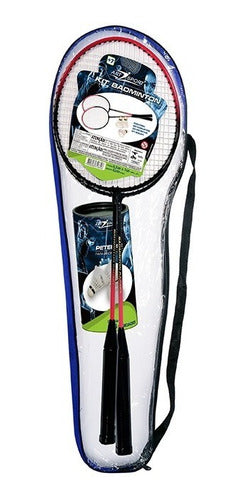 Kit Badminton Com 02 Raquetes E 03 Peteca E Bolsa Esporte