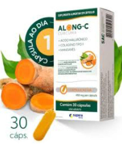 Suplemento Alimentar Along C Cúrcuma Com 30 Capsulas Sabor Sem sabor