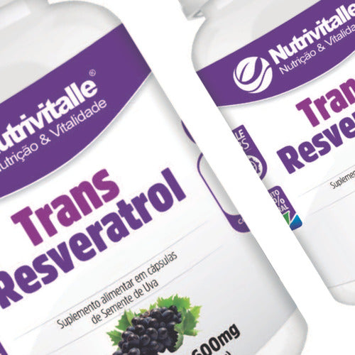 Trans Resveratrol 600mg / 60 Caps Nutrivitalle Sabor Sem Sabor