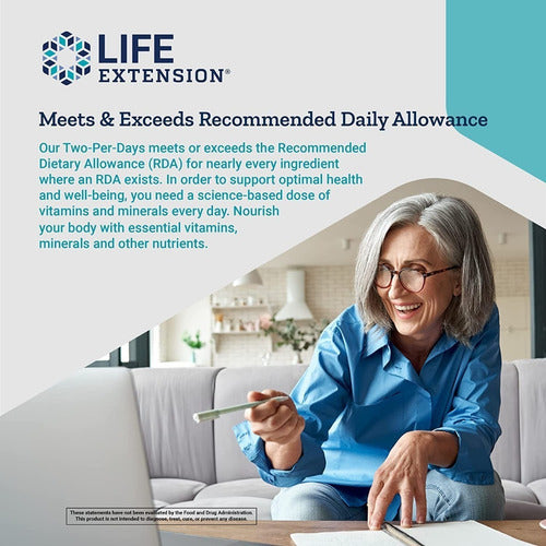 Multivitamínico Two Per Day 120 Tablets Life Extension Sabor Sem sabor
