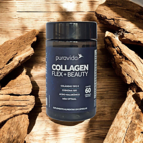 Suplemento Puravida Premium Collagen Flex Beauty Colágeno Em Pote 60 Cápsulas