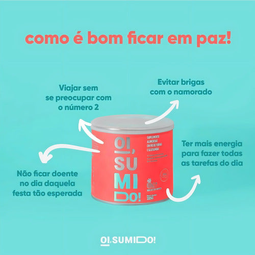 Suplemento Em Pó Oi Sumido Probióticos Sabor Abacaxi Com Hortelã Em Lata De 225g