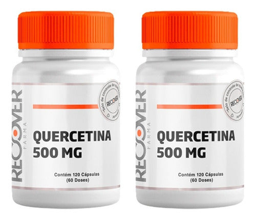 2x Quercetina 500mg - 120 Cápsulas (60 Doses) Sabor Natural Recover Farma