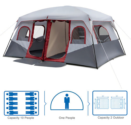 Joyfox Family Luxe 8-12 Barraca Familiar Grande Camping Acampamento 12 Pessoa