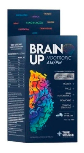 Nootrópico Brain Up Am/pm 60 Tabletes True Source Sabor Sem sabor