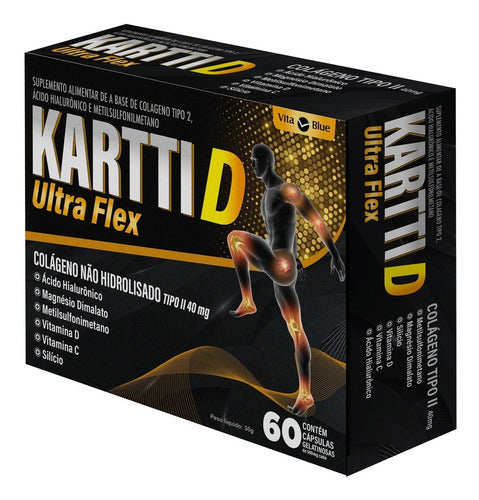 Kartti D Ultra Flex Colágeno Não Hidrolisado Com 60 Cápsulas Sabor Sem Sabor