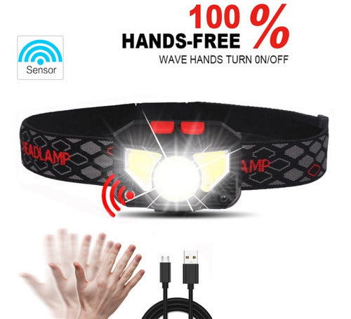 Lanterna De Cabeça Farol Led 6 Modos Recarregável Aventura