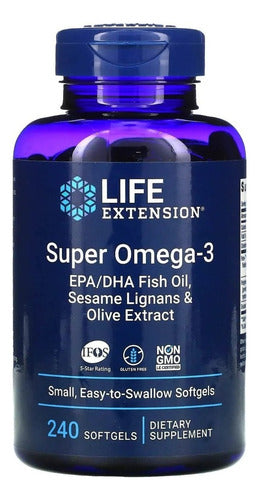 Super Omega-3 240softgel Life Extension Saúde Cardiovascular