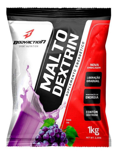 Suplemento Em Pó Bodyaction Malto Dextrina Sabor Uva Em Saco